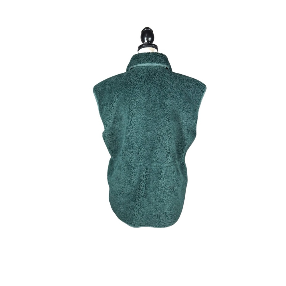 Anthropologie Cozy Cinched Faux Shearling Vest In Forest Green - Picture 6 of 7